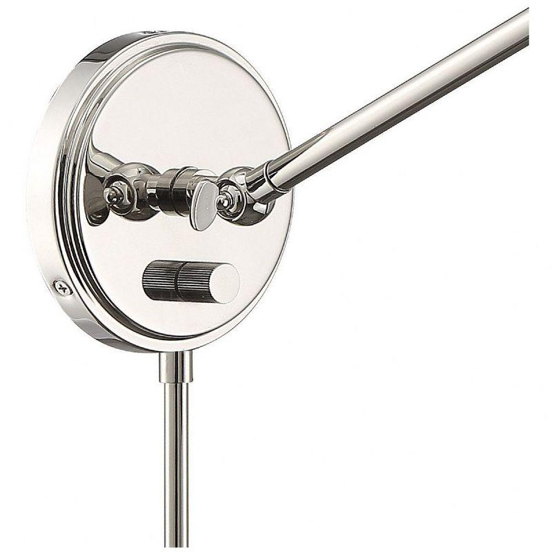 Crystorama Lighting Mitchell 1 - Light Swing Arm Lamp in  Polished Nickel