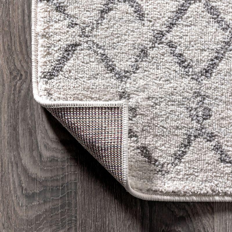 JONATHAN Y Moroccan HYPE Boho Vintage Diamond Cream/Gray 4 ft. x 6 ft. Area Rug