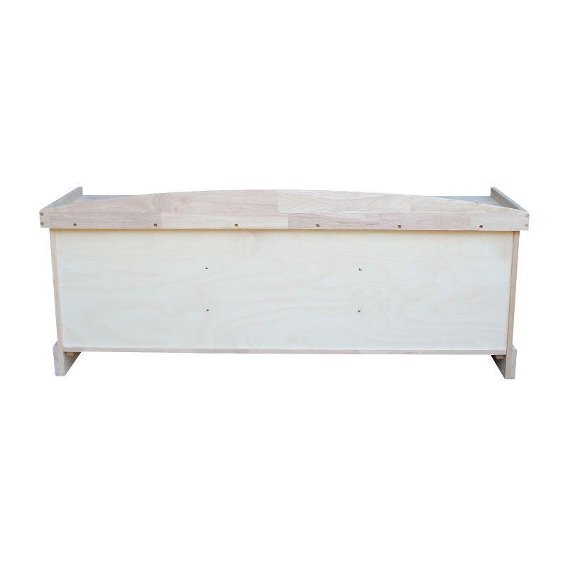 Storage Bench Unfinished - International Concepts: Hardwood Entryway Seat, Shoe Organizer, Window Nook