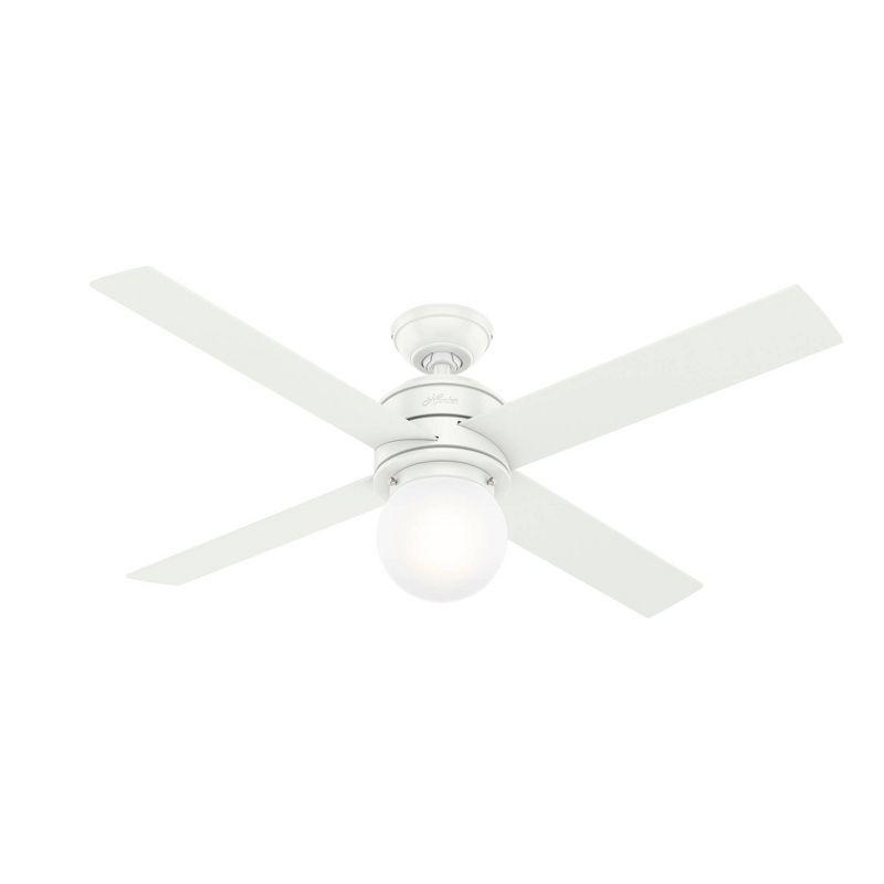 Hepburn 52" Matte White LED Ceiling Fan with Globe Light