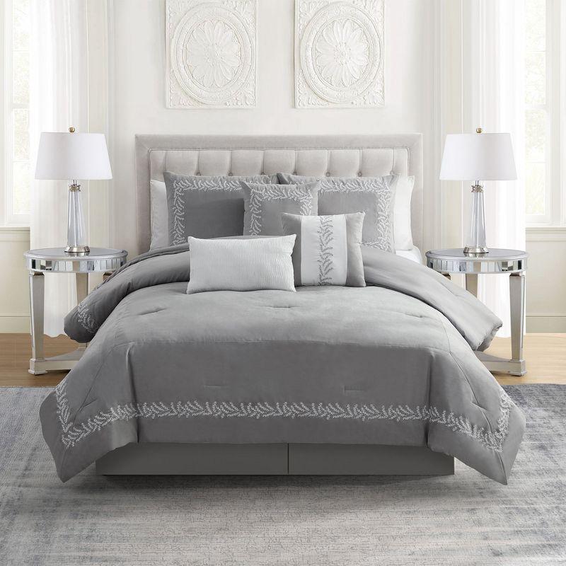 Sweet Home Collection Salerno 7 Piece Faux Suede Elegant Bedding Set By Sweet Home Collection