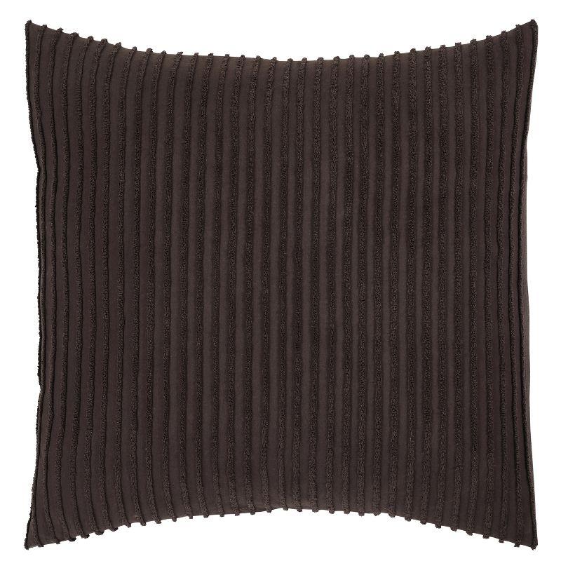 Better Trends Jullian Collection 100% Cotton Tufted Pillow Sham with Stripe Pattern Machine Washable Pillow Cover