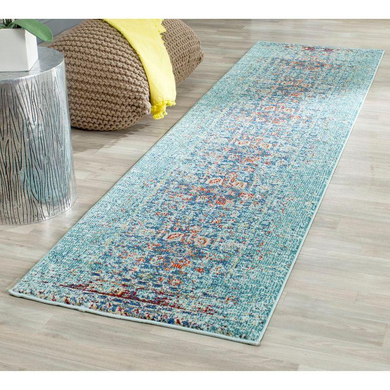 Monaco MNC208 Power Loomed Runner Rug - Blue/Multi - 2'2"x14' - Safavieh.