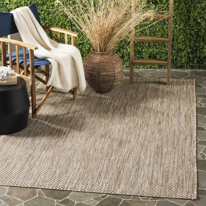 Courtyard CY8521 Power Loomed Indoor/Outdoor Area Rug - Natural/Black - 4'x5'7" - Safavieh..