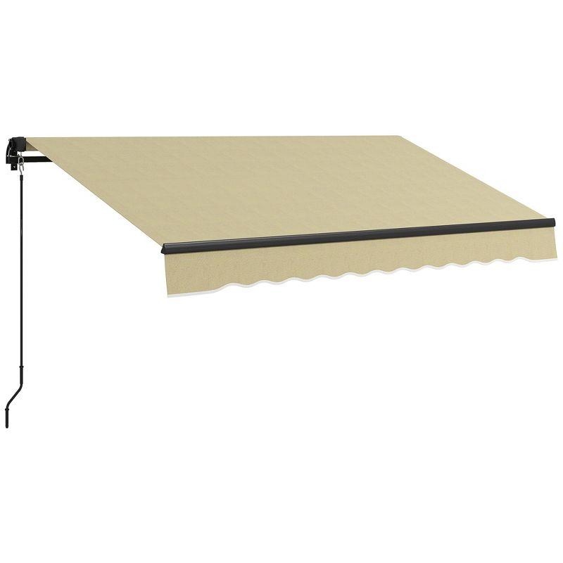 Outsunny 98.5'' W x 78.75'' D Polyester Cover Retractable Patio Awning