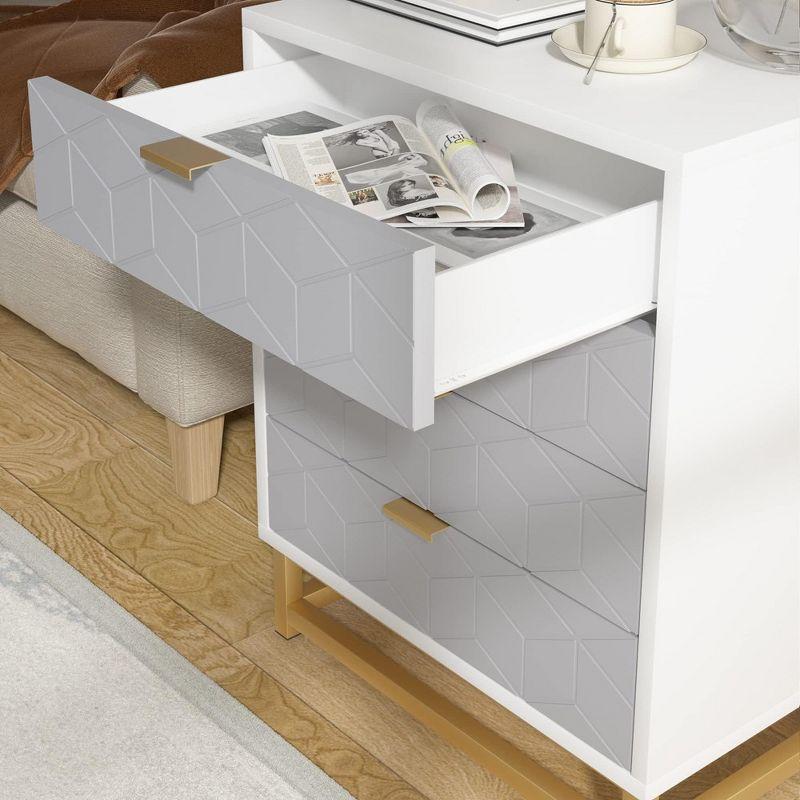 Garvee 4 Drawer Dresser for Bedroom, Wood Chest of Drawers with Metal Legs, Modern Storage Dresser Chest Cabinet Organizer, Large Dresser for Hallway