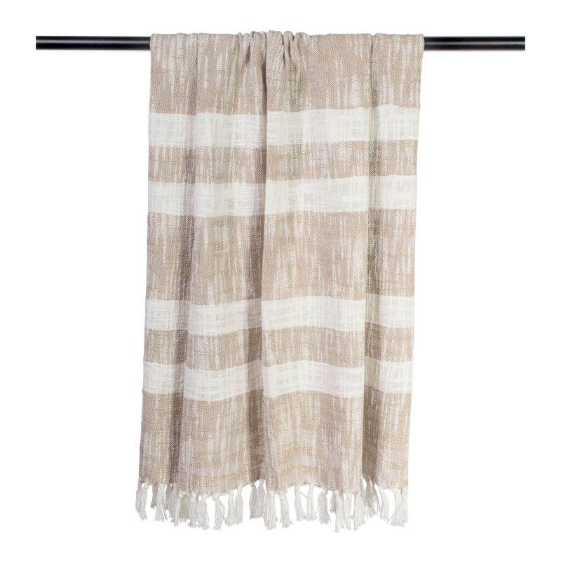 50"x60" Slub Striped Faux Shearling Throw Blanket - Design Imports