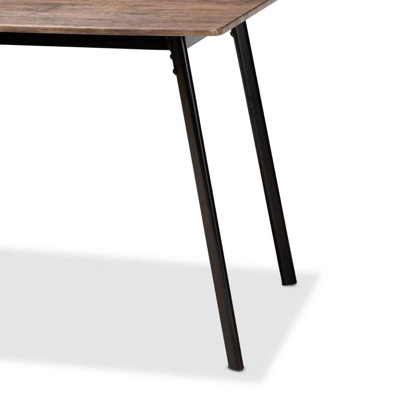 Calder Mid-Century Modern Walnut Brown Wood Dining Table