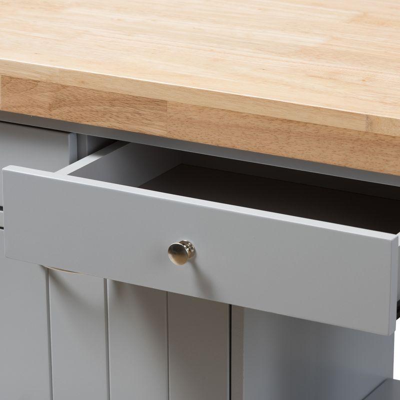 Hayward Kitchen Cart: Storage, Prep Station, Pull-Out Trash - Baxton Studio