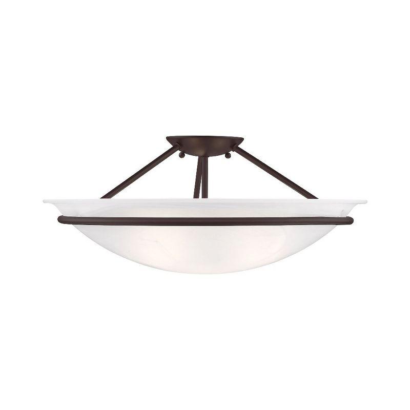 Livex Lighting Newburgh 3 - Light Semi-Flush Mount in  Bronze