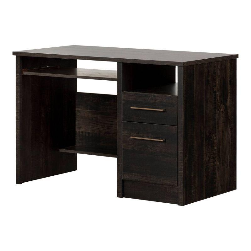 Rubbed Black 53'' Wood Office Desk with Drawer and Filing Cabinet