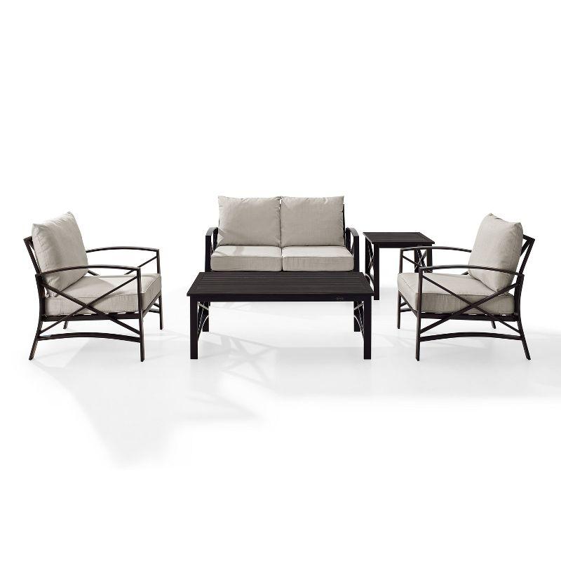 Kaplan 5-Piece Oatmeal and Bronze Outdoor Conversation Set