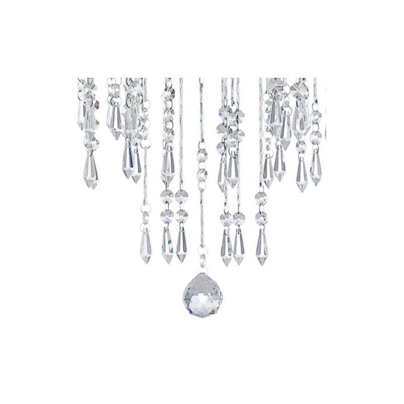 Vienna Full Spectrum Crystal Rain Chrome Chandelier 29" Wide Modern Curved Arm 6-Light Fixture for Dining Room House Kitchen Island Entryway Bedroom