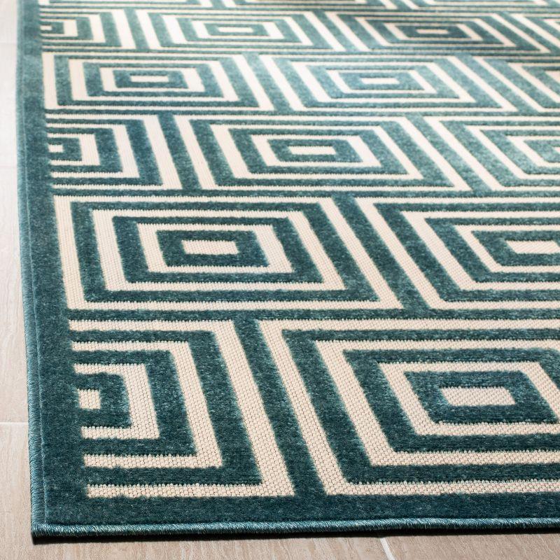 Cottage COT941 Loomed Indoor Area Rug - Cream/Turquoise - 6'7"x9'6" - Safavieh