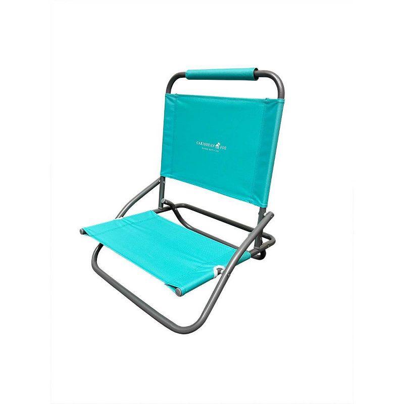 Caribbean Joe Low Steel Outdoor Portable Beach Chair - Teal