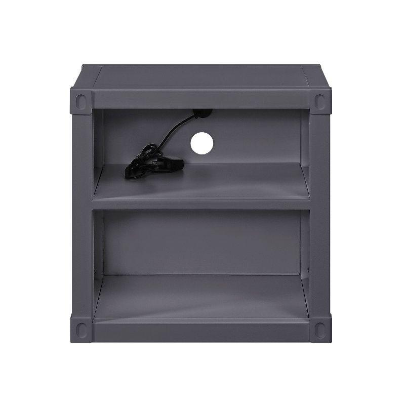 F&L Homes Studio Cargo Metal Nightstand W/USB
