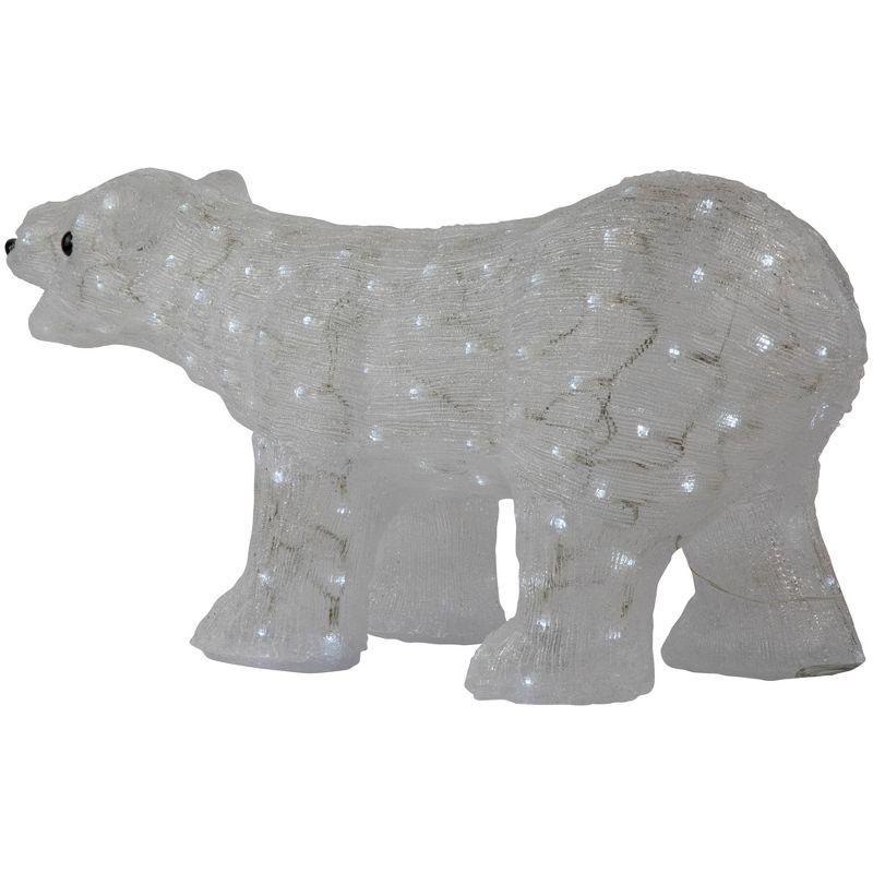 Northlight Lighted Commercial Grade Acrylic Polar Bear Outdoor Christmas Decoration - 28" - Pure White LED Lights