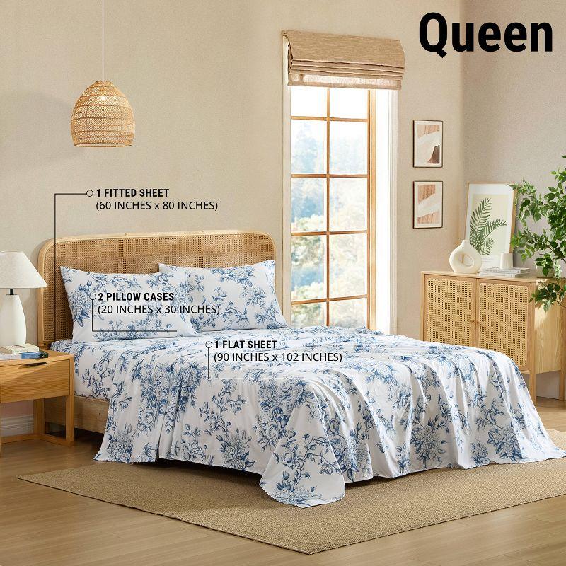 HLC.ME HLC.ME Rose Toile Floral Bed Sheets - Wrinkle Resistant & Ultra Soft - Fits Mattresses up to 15 Inches Deep (Sage Green)