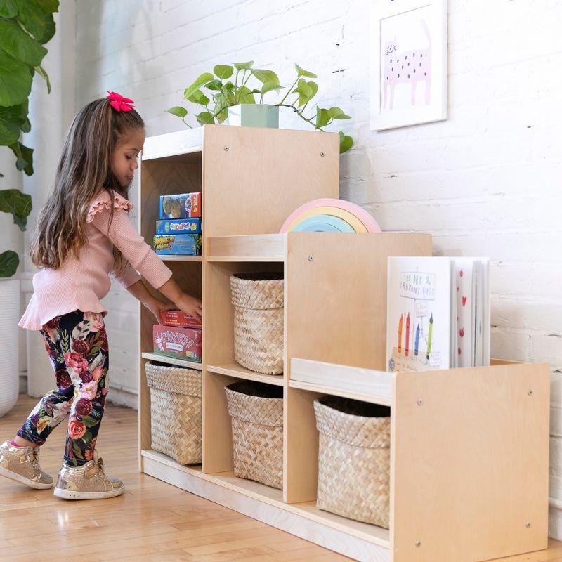 Natural Birch Wood 6-Cube Kids Storage Cabinet