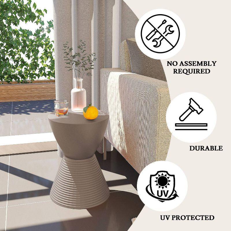 LeisureMod Boyd Modern Round Plastic Side Table
