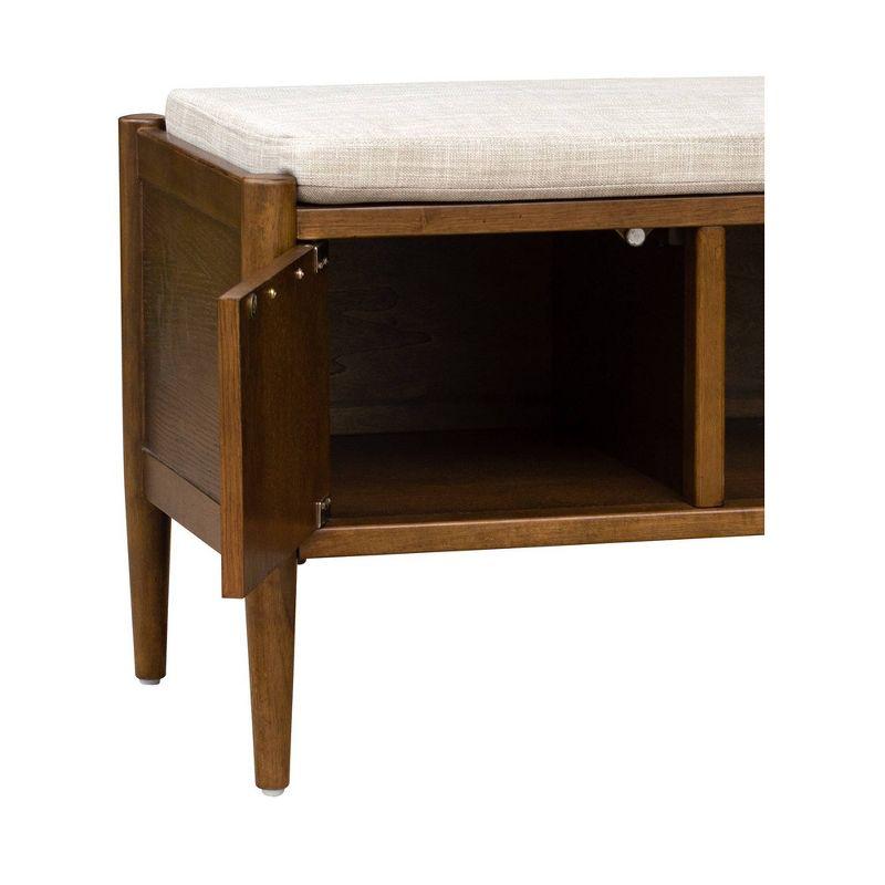 Ink+Ivy Arcadia Storage Bench: Mid-Century Modern, Removable Polyester Cushion, Wood Frame, Entryway Seating