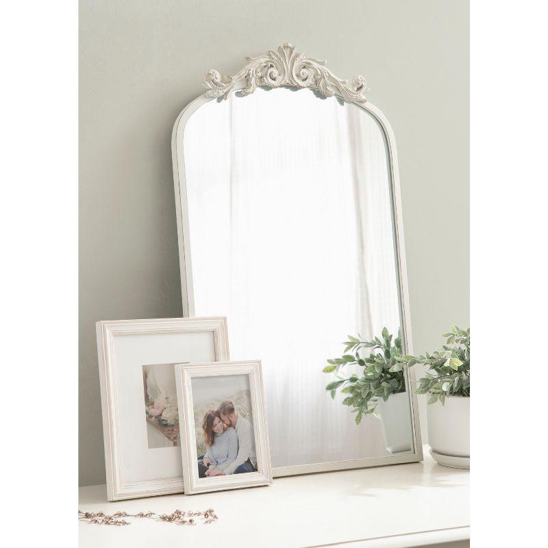 19"x31" Arendahl Traditional Arch Decorative Wall Mirror White - Kate & Laurel All Things Decor: Luxury Glam Style, No Assembly Required