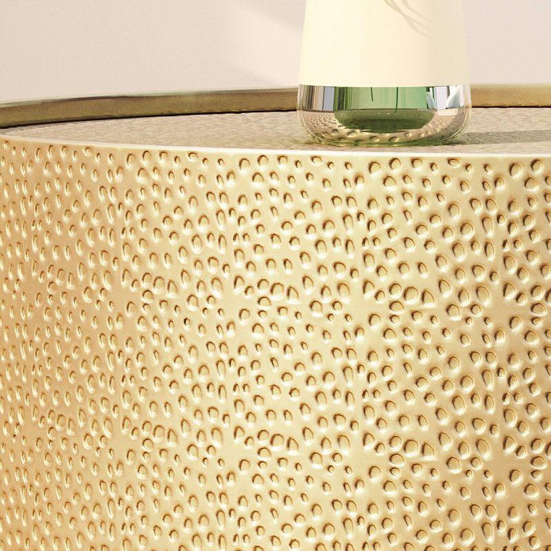 Braeburn Modern Round Coffee Table Gold - Christopher Knight Home: Hammered Iron, No Assembly Required