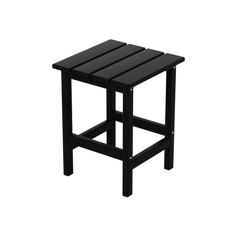 Black HDPE Square Adirondack Outdoor Side Table