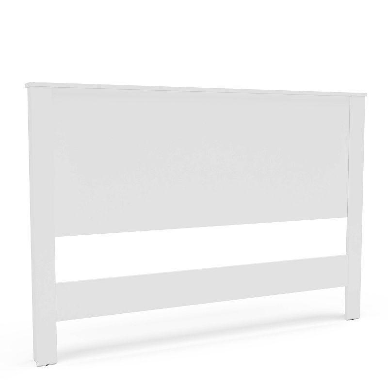 Polifurniture 4pc Queen Juliette Bedroom Set White: Engineered Wood, Melamine Finish, Slat System, 2 Nightstands