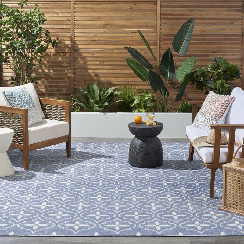 Nourison Essentials Blue/Ivory Indoor/Outdoor Area Rug