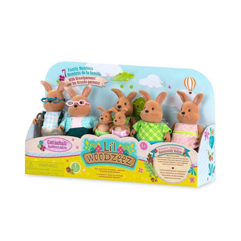 Li'l Woodzeez Miniature Animal Figurine Set - Cottonball Rabbit Family