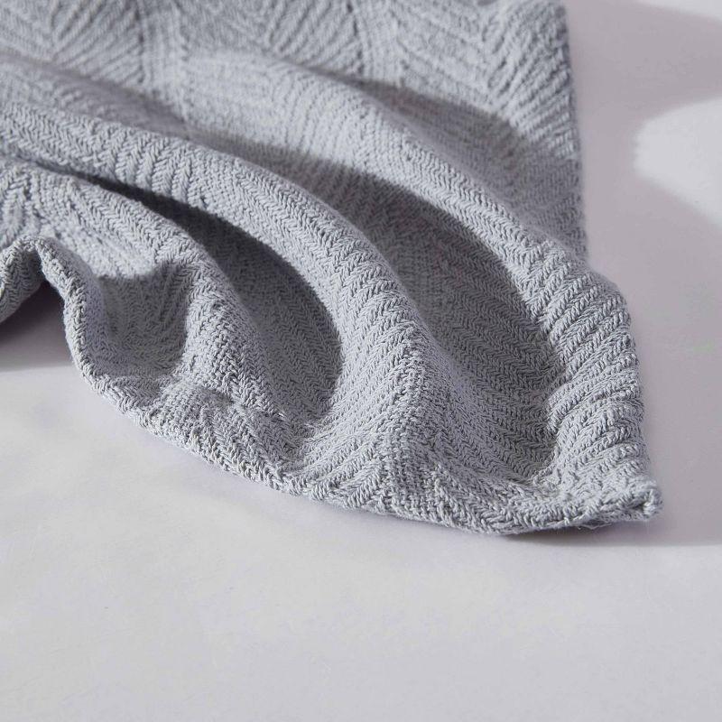 Herringbone Chrome Full/Queen Cotton Throw Blanket