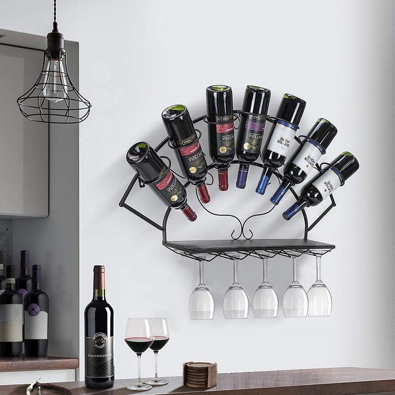 Sorbus Wall Mounted Wine Bottle Rack