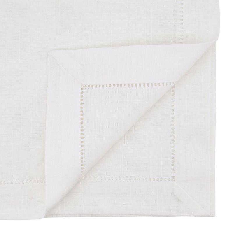 Ivory Hemstitched Polyester Table Runner