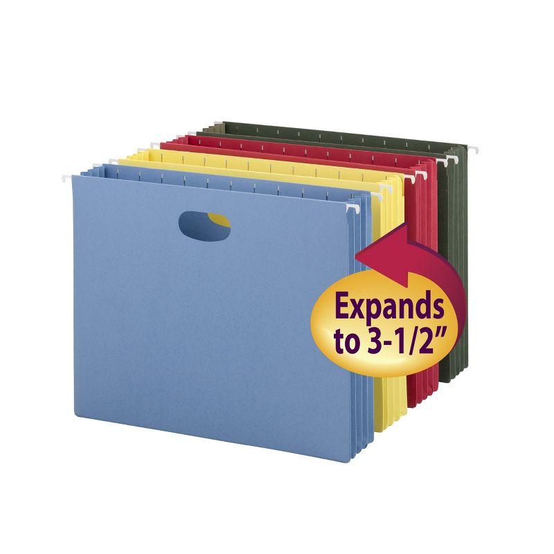 Assorted Colors Letter Size Cardstock Hanging File Pockets - 4 Pack