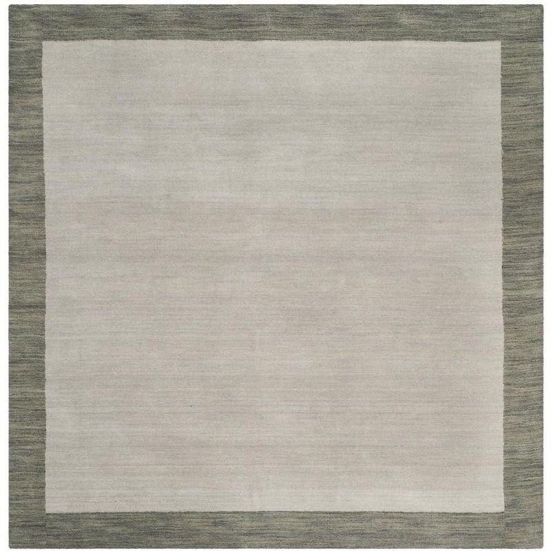 Himalaya Light and Dark Gray Hand-Knotted Wool Rug, 4' x 4'