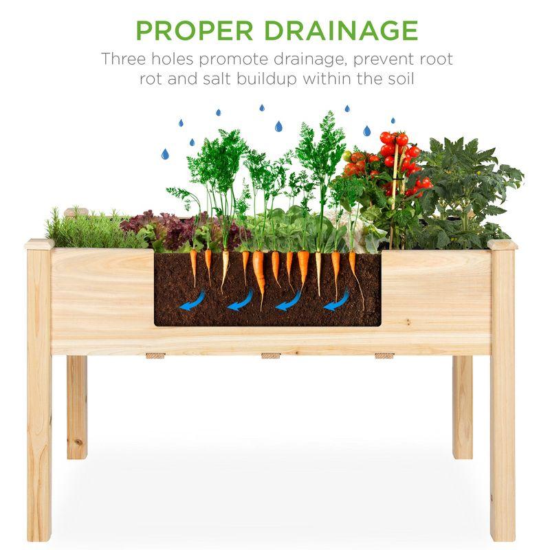 Best Choice Product 48x24x30in Raised Garden Bed, Elevated Wooden Planter for Yard w/ Foot Caps, Bed Liner