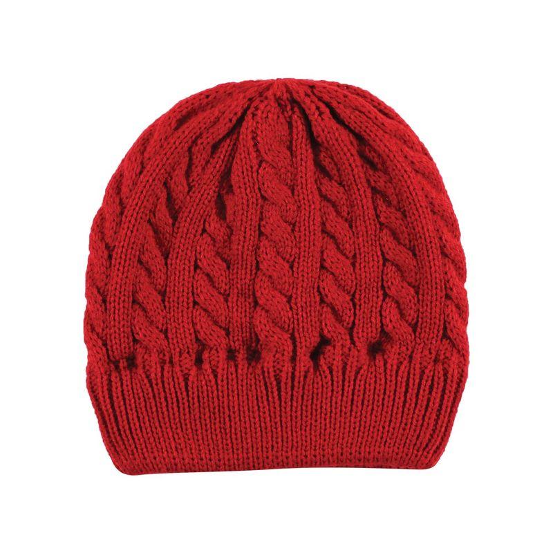 Hudson Baby Family Knitted Caps 3pk, Black Red, Youth