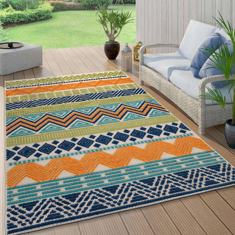 World Rug Gallery Marbella Contemporary Boho Indoor/Outdoor Area Rug