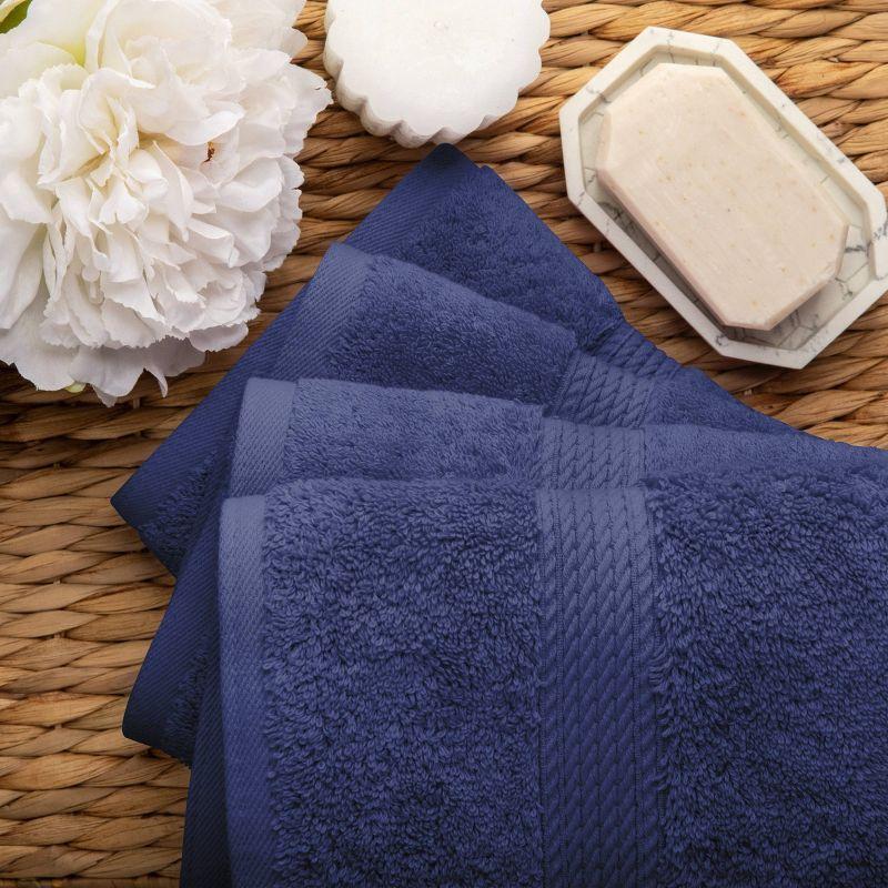 Luxury Cotton Heavyweight Ultra-Plush Hand Towel Set of 4 by Blue Nile Mills