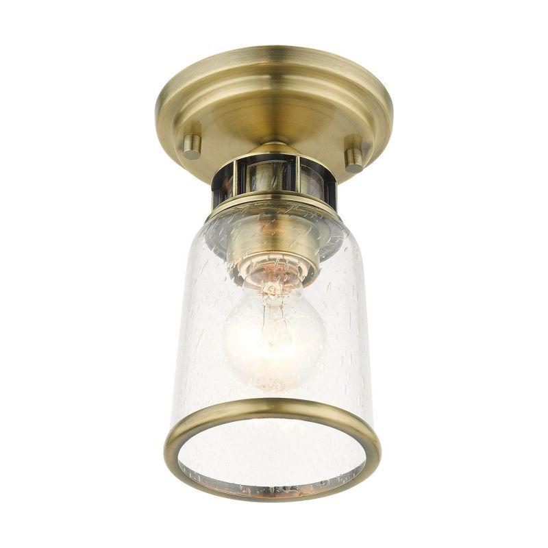 Livex Lighting Lawrenceville 1 - Light Flush Mount in  Antique Brass