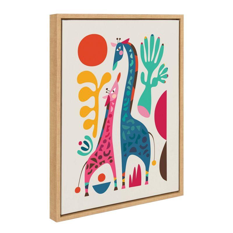 Sylvie Giraffe Love Framed Canvas by Rachel Lee of My Dream Wall - Kate & Laurel All Things Decor