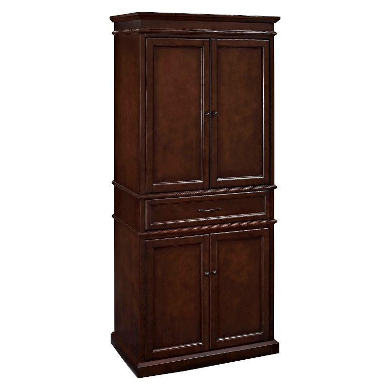 Parsons Pantry Storage Wood/Mahogany - Crosley: Adjustable Shelving, Drawer, Traditional Style