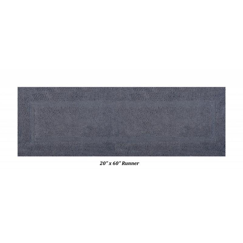 Better Trends Lux 100% Cotton Tufted Solid Reversible Bath Rug Set 3 PC (20" x 20" | 21" x 34" | 20" x 60") - Gray