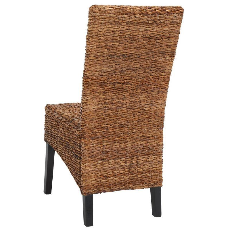 Kiska 18''H Rattan Side Chair (Set of 2) - Dark Brown - Safavieh