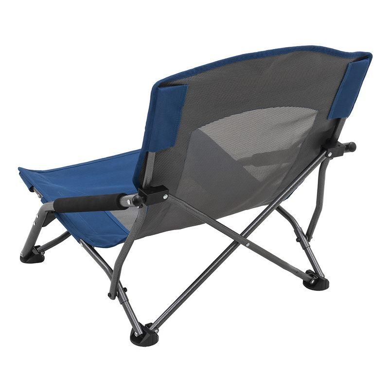 Deep Sea Blue Mesh Low Camping Chair with Arms