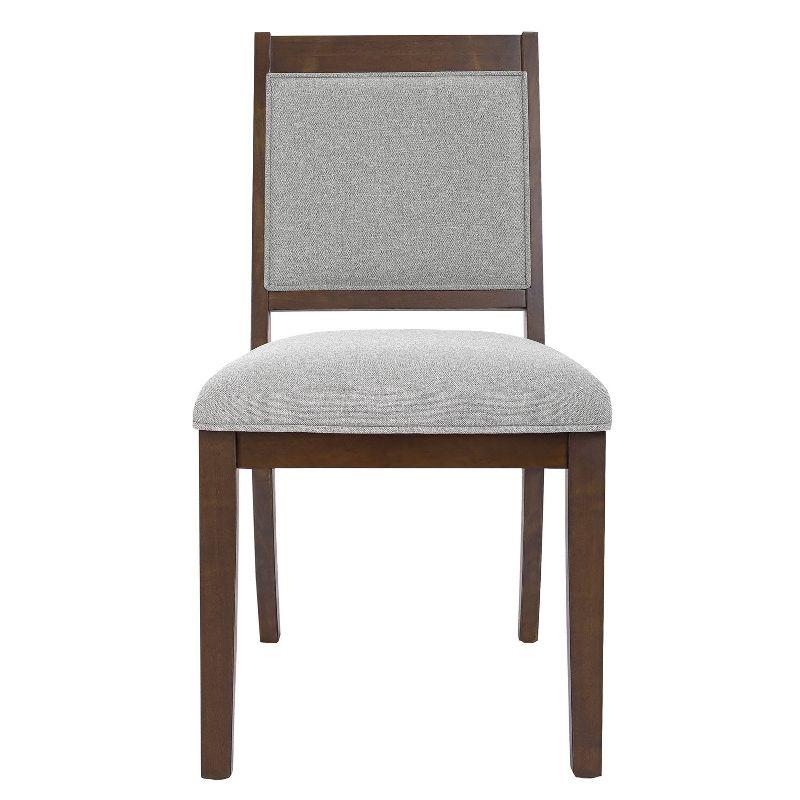 HomePop Set of 2 Open Back Upholstered Wood Frame Dining Chairs Gray: Polyester, Spot Clean, 300lb Capacity