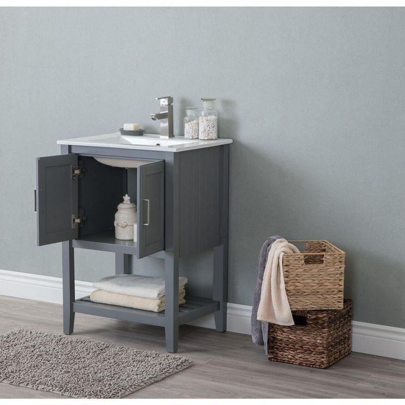 Westchester Gray 24" Freestanding Sink Vanity with Ceramic Top