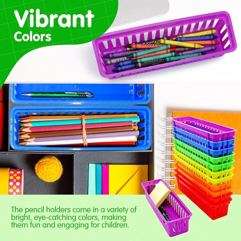 Pencil Baskets for Classroom Essential 12 pcs per pack, Colored Pencils, Drawer Organizer, 
Plastic Storage Bins, Teacher Desks Must-Haves