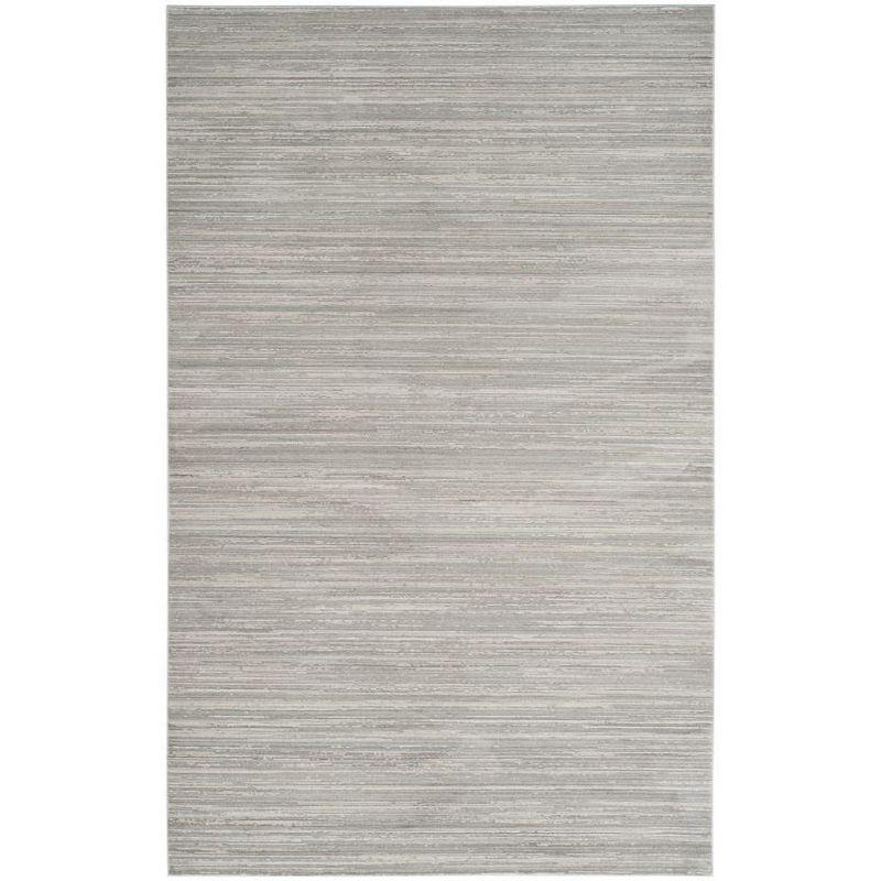 Gray Abstract 4' x 6' Synthetic Reversible Area Rug